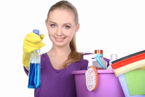 Local cleaners preparing a Kingston flat for final inspection
